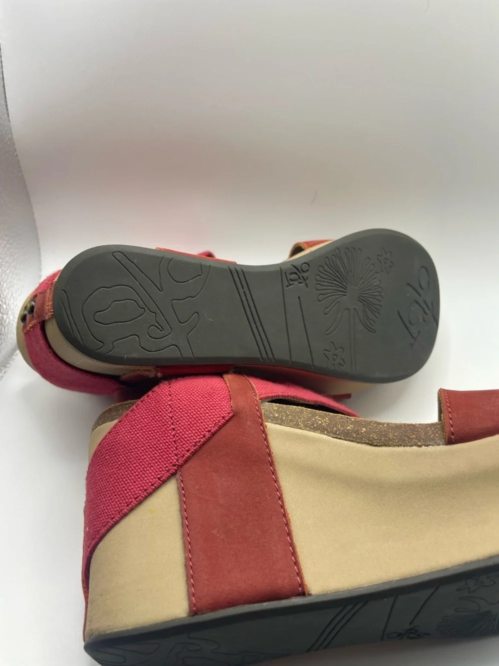 Women’s Brick Red Platform Wedge Sandals with Elastic Strap